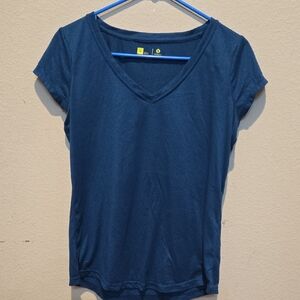 Xersion Teal Fitted Cuffed Sleeve Tee